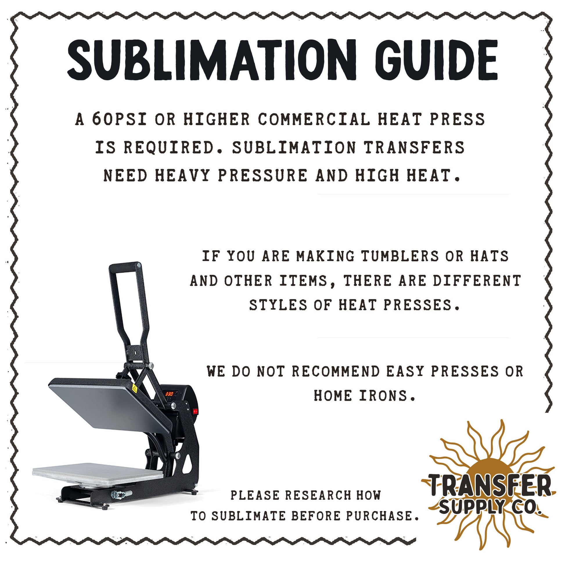 a flyer for a heat press machine