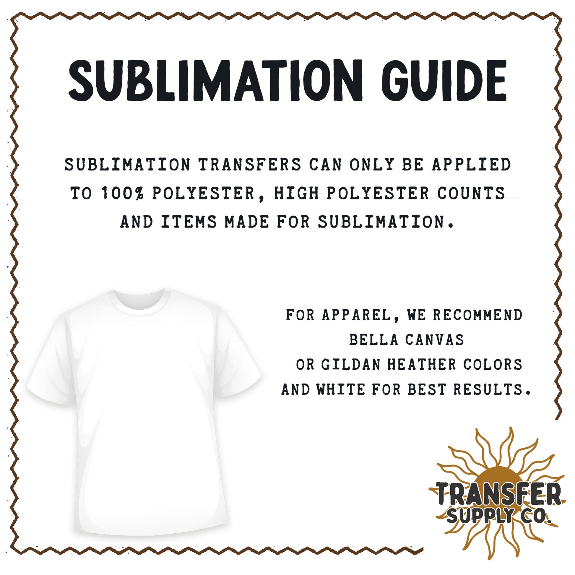 a white t - shirt with the text sublimation guide