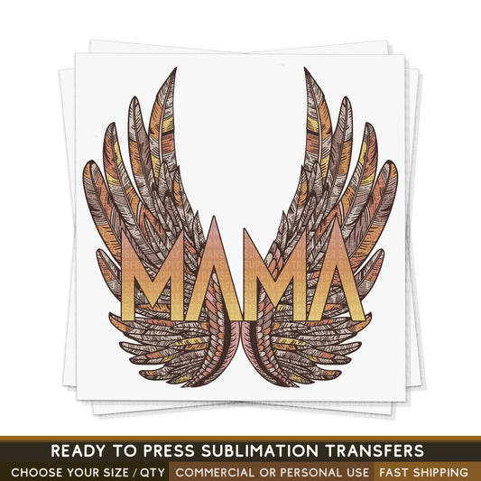 Mama Rock Angel Wings, Retro Sublimation, Ready To Press Sublimation Transfers, Ready To Press Transfers, Sublimation Prints