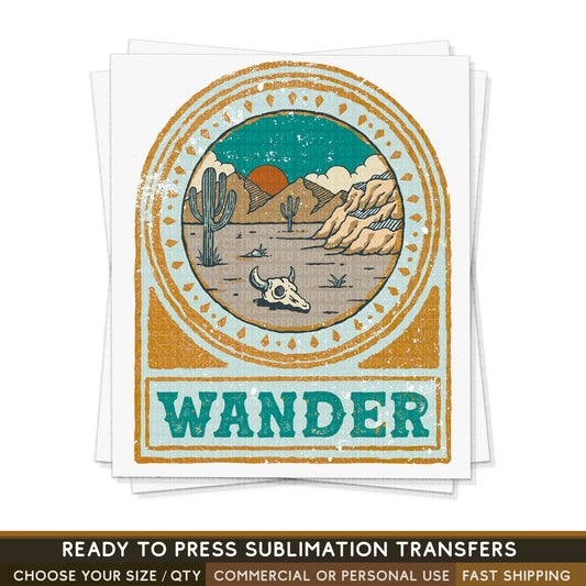 Western Desert Wander, Ready To Press Sublimation Transfers, Ready To Press Transfers,Sublimation Prints, Sublimation Transfers
