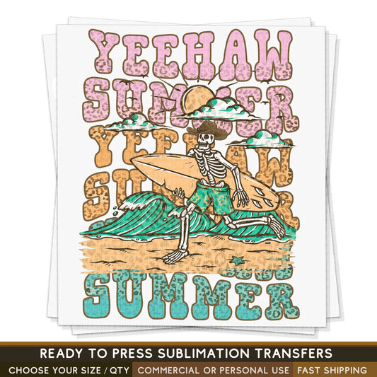 Yeehaw Summer Sublimation Transfer, Western Print, Ready To Press Sublimation Transfers, Ready To Press Transfers,Sublimation Prints