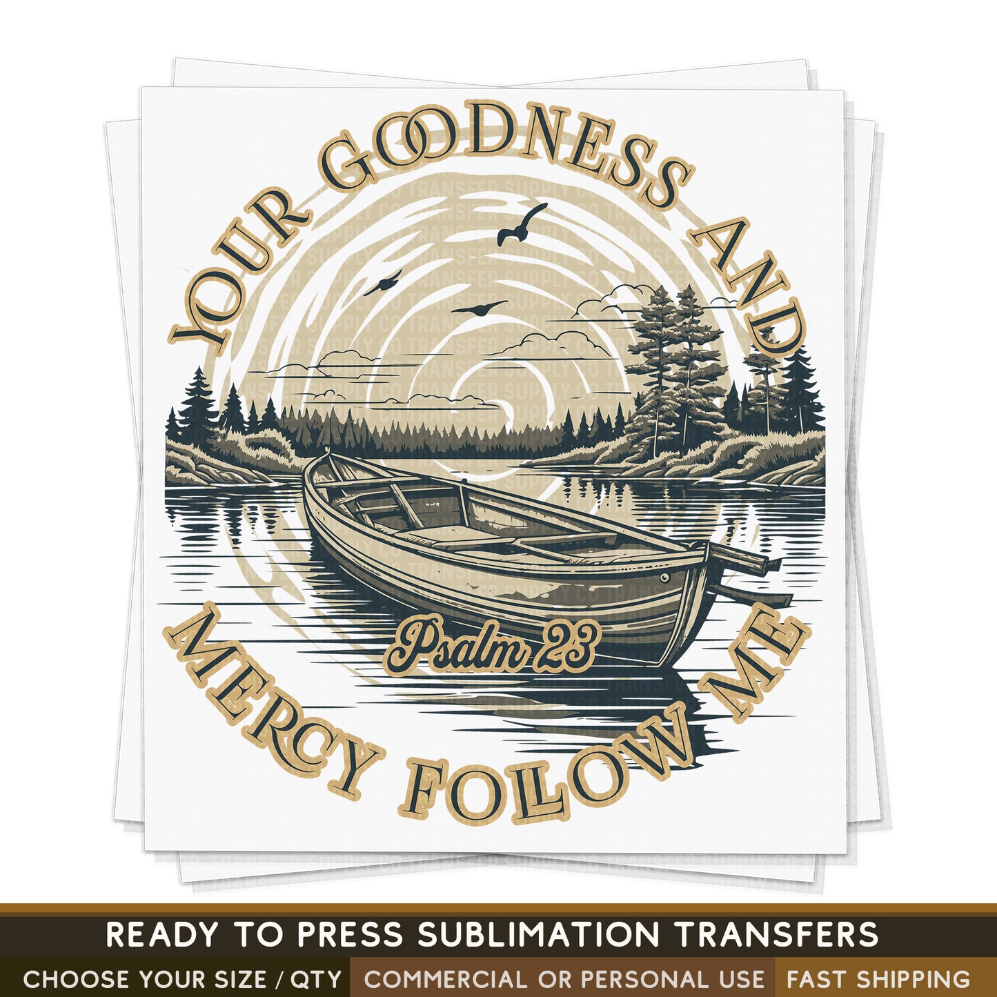 Psalm 23 Sublimation Transfer, Religious Trendy Ready To Press Sublimation Transfers, Sublimation Prints, Sublimation Transfers