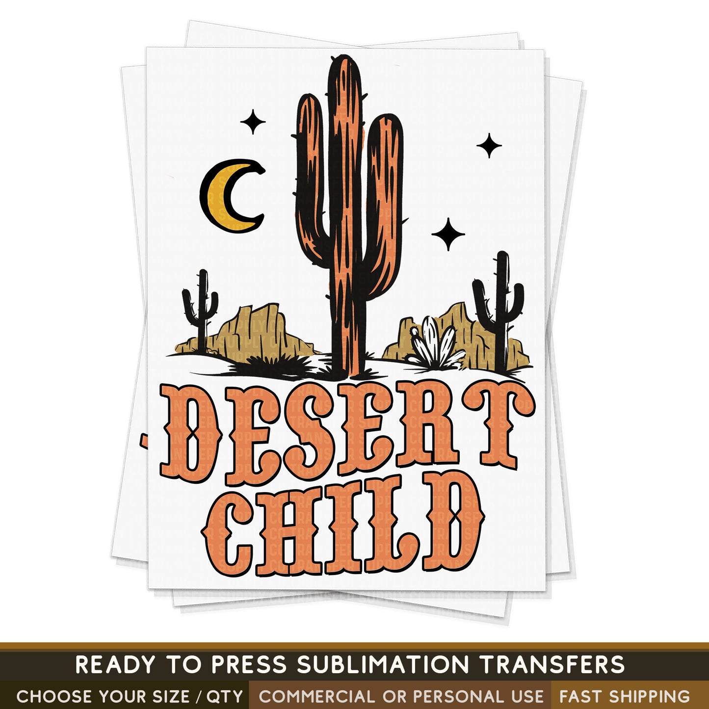 Western Desert Child, Ready To Press Sublimation Transfers, Ready To Press Transfers,Sublimation Prints, Sublimation Transfers