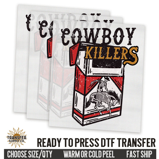 Cowboy Killers Western Ready To Press DTF Transfer | Dtf Transfer Prints, Printed Dtf Transfers, Dtf Transfers Ready To Press