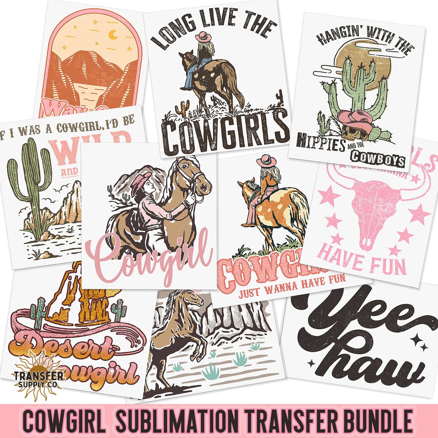 Western Cowgirl Bundle, Ready To Press Sublimation Transfers, Ready To Press Transfers,Sublimation Prints, Sublimation Transfers