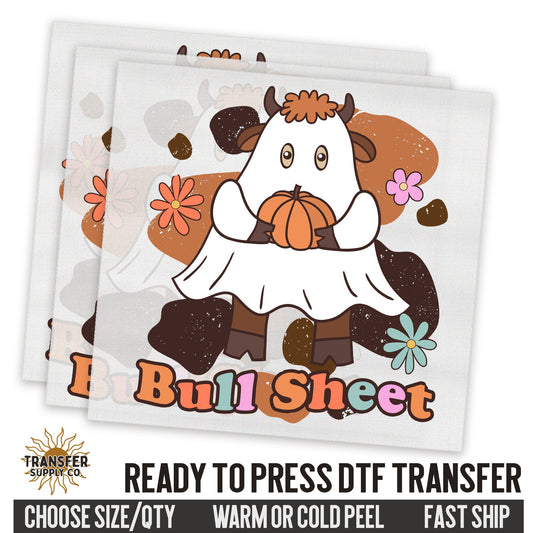 Bull Sheet Cow  Halloween, Wild West Western, Ready To Press DTF Transfers, Ready To Press DTF Film Transfers, Western DTF Transfers