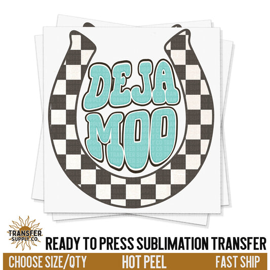 Deja Moo Cow Sublimation Transfer, Western Ready To Press Sublimation Transfers, Ready To Press Transfers, Sublimation Print