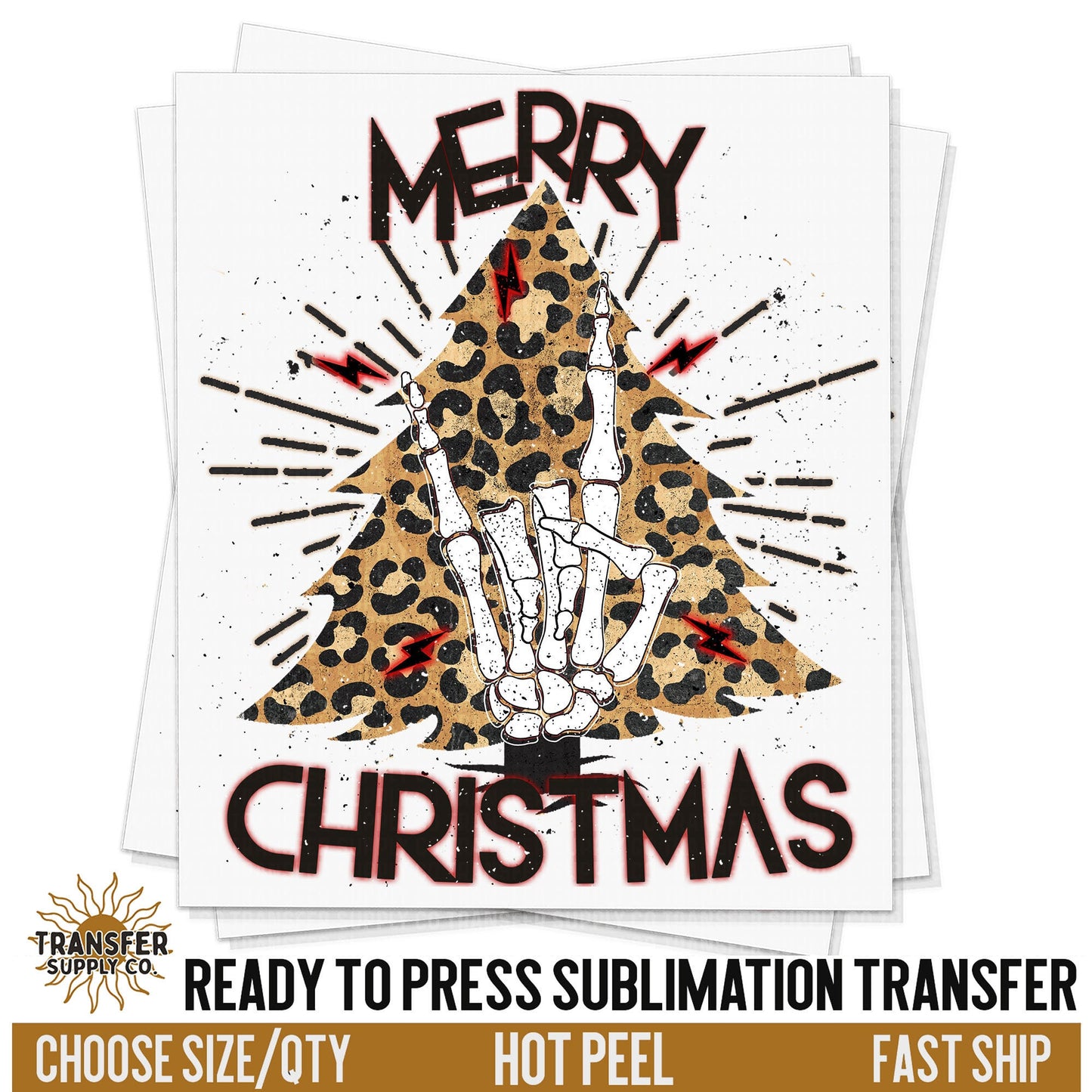 Merry Christmas Skeleton, Ready To Press Sublimation Transfers, Ready To Press Transfers,Sublimation Prints, Sublimation Transfers