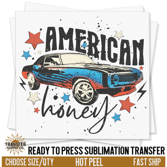 American Honey Fourth Of July Sublimation, Summer Ready To Press Sublimation Transfers, Ready To Press Transfers, Sublimation Transfers