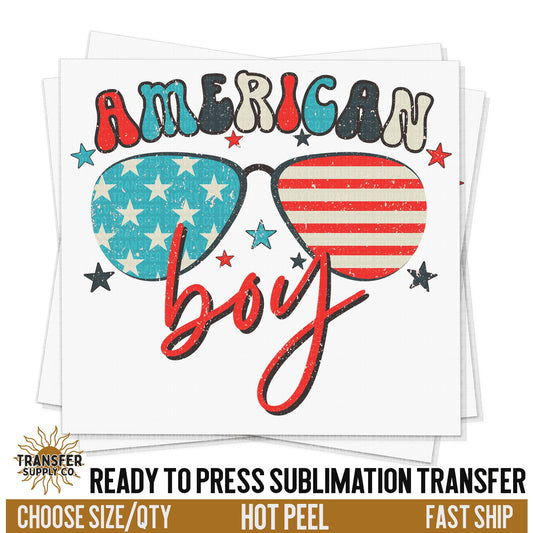 American Boy Fourth Of July Sublimation, Summer Ready To Press Sublimation Transfers, Ready To Press Transfers, Sublimation Transfers