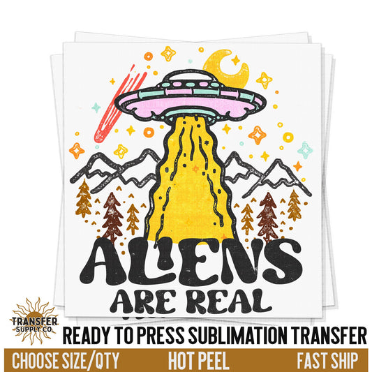 Aliens Are Real, Retro Ready To Press Sublimation Transfer, Ready To Press Sublimation Prints, Sublimation Transfer