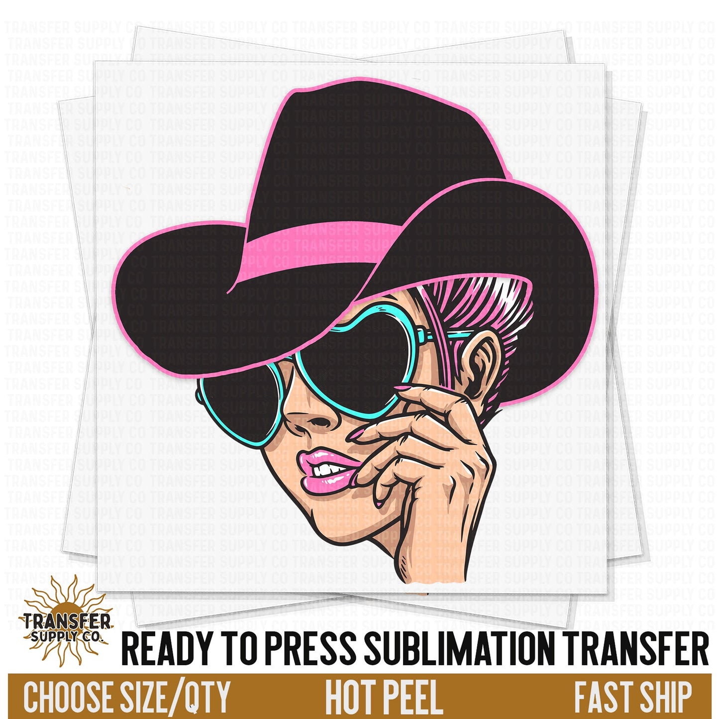 Cowgirl with Heart Sunglasses, Ready To Press Sublimation Transfers, Ready To Press Transfers, Sublimation Prints, Sublimation Transfers