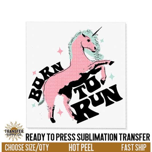 Born  to Run Sublimation Transfer, Retro Sublimation, Ready To Press Sublimation Transfers, Ready To Press Transfers, Sublimation Prints