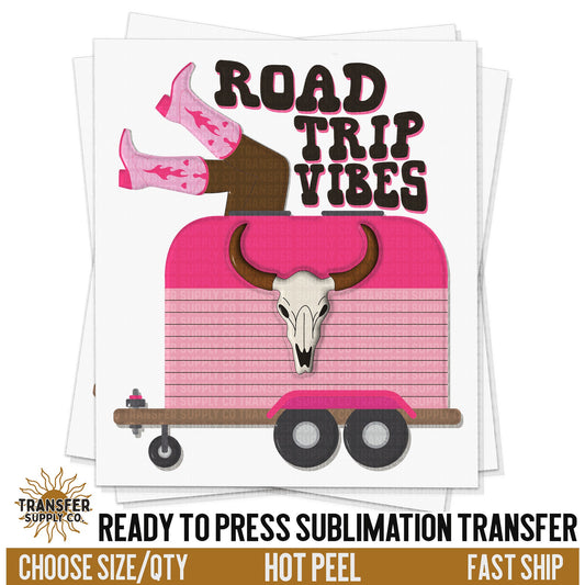 Road Trip Vibes Wild West Western, Ready To Press Sublimation Transfers, Ready To Press Transfers, Sublimation Print