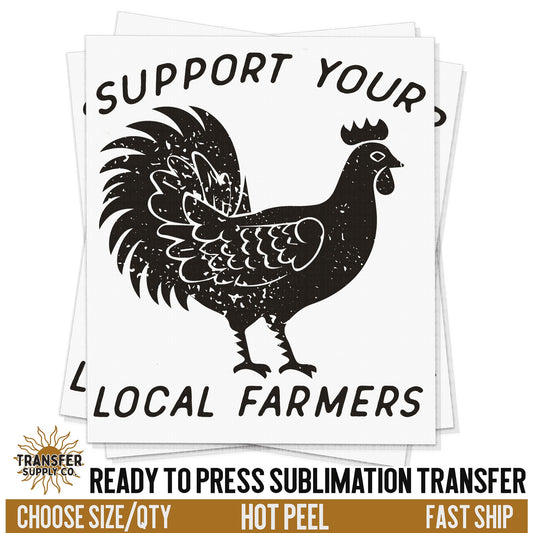 Support Local Farmers, Wild West Western Sublimation, Ready To Press Sublimation Transfers, Ready To Press Transfers, Sublimation Prints