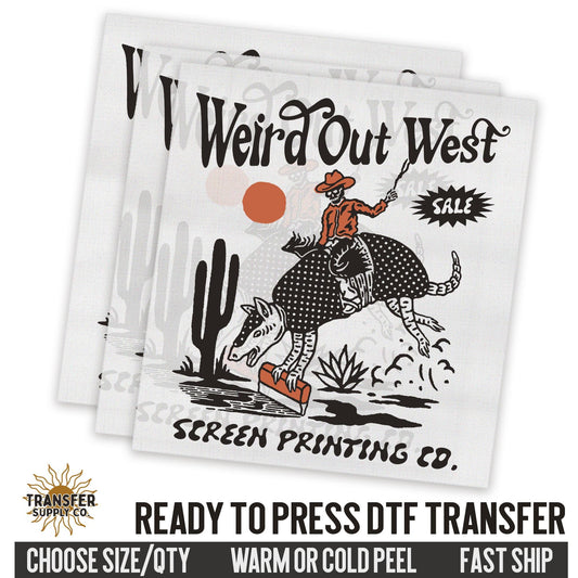 Weird Out West Armadillo Western Ready To Press DTF Transfer | Dtf Transfer Prints, Printed Dtf Transfers, Dtf Transfers Ready To Press