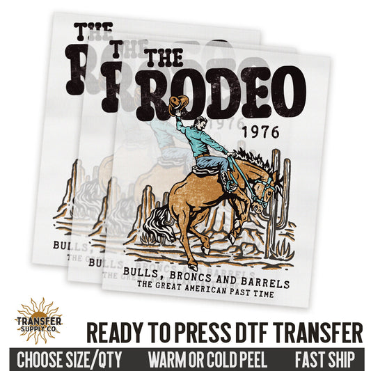 The Rodeo Cowboy Bronco Western Ready To Press DTF Transfer | Dtf Transfer Prints, Printed Dtf Transfers, Dtf Transfers Ready To Press