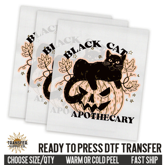 Black Cat Apothecary, Halloween Dtf, Ready To Press DTF Transfers, Ready To Press DTF Film Transfers, Western DTF Transfers