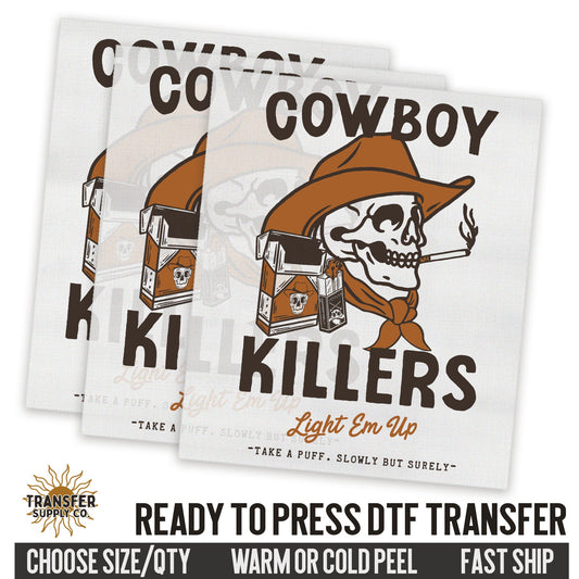 Cowboy Killers Western Ready To Press DTF Transfer | Dtf Transfer Prints, Printed Dtf Transfers, Dtf Transfers Ready To Press