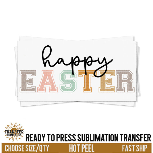 Happy Easter Sublimation Transfer, Trendy Easter Ready To Press Sublimation Transfers, Sublimation Prints, Sublimation Transfers