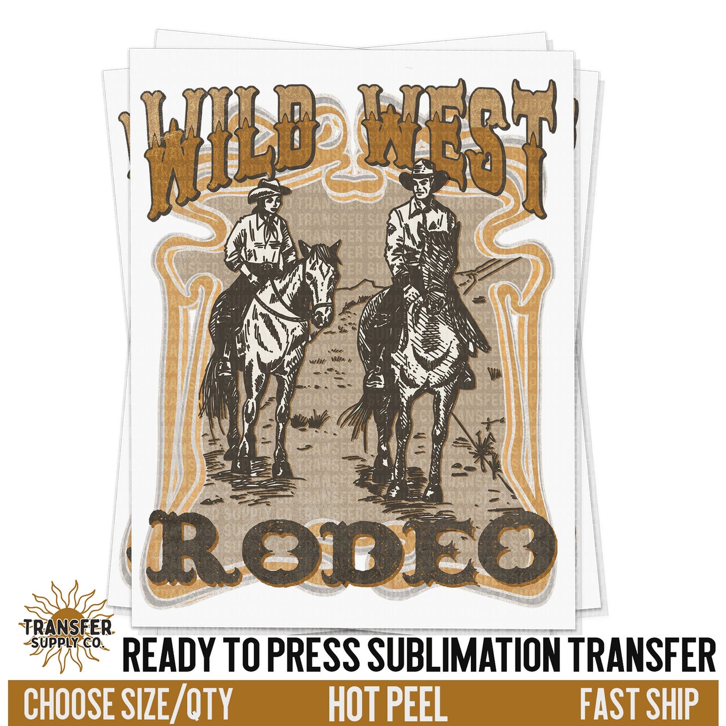 Wild West Rodeo Sublimation Transfer, READY TO PRESS Transfer, Western Sublimation Transfer, Western Sublimation Print