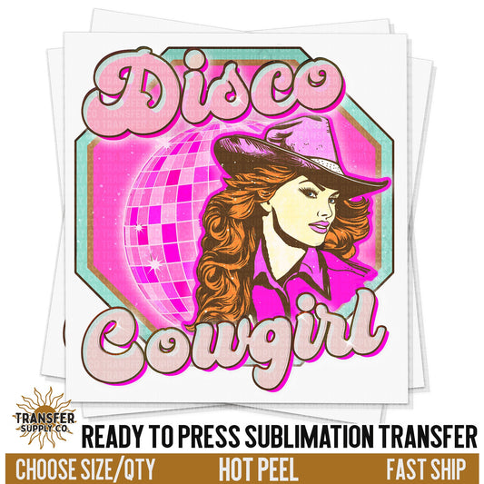 Disco Cowgirl Sublimation Transfer Western Ready To Press Sublimation Transfer | Sublimation Transfer Prints, Printed Sublimation Transfers