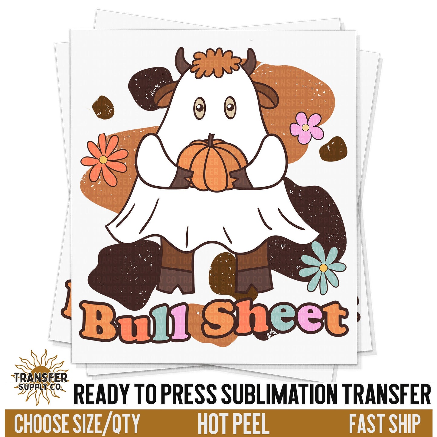 Bull Sheet, Funny Halloween Print, Ready To Press Sublimation Transfers, Ready To Press Transfers,Sublimation Prints, Western Print