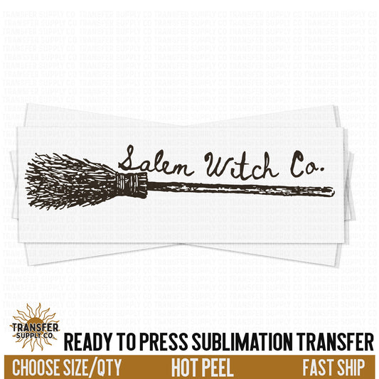 Salem Witch Co Halloween Broom, Ready To Press Sublimation Transfers, Ready To Press Transfers, Sublimation Prints, Sublimation Transfers