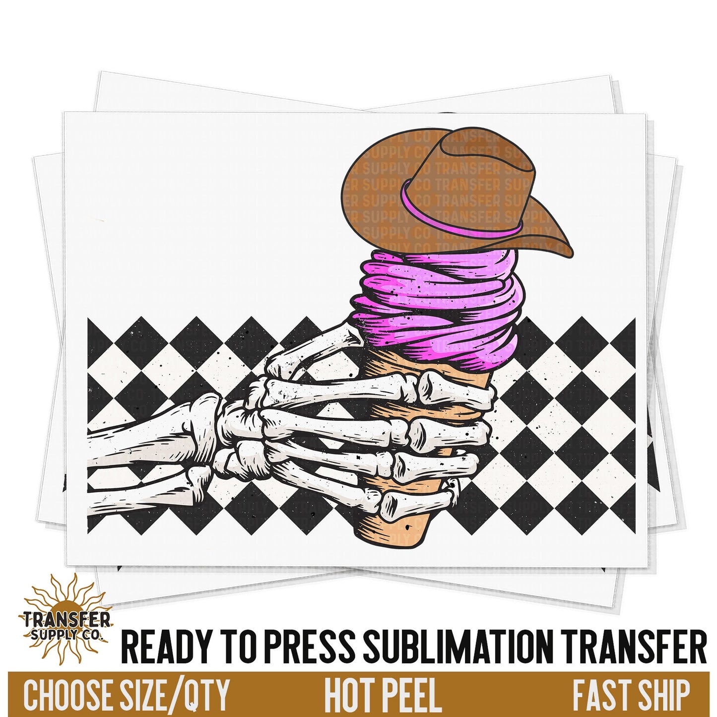 Cowgirl Ice Cream Summer, Ready To Press Sublimation Transfers, Ready To Press Transfers, Sublimation Prints, Sublimation