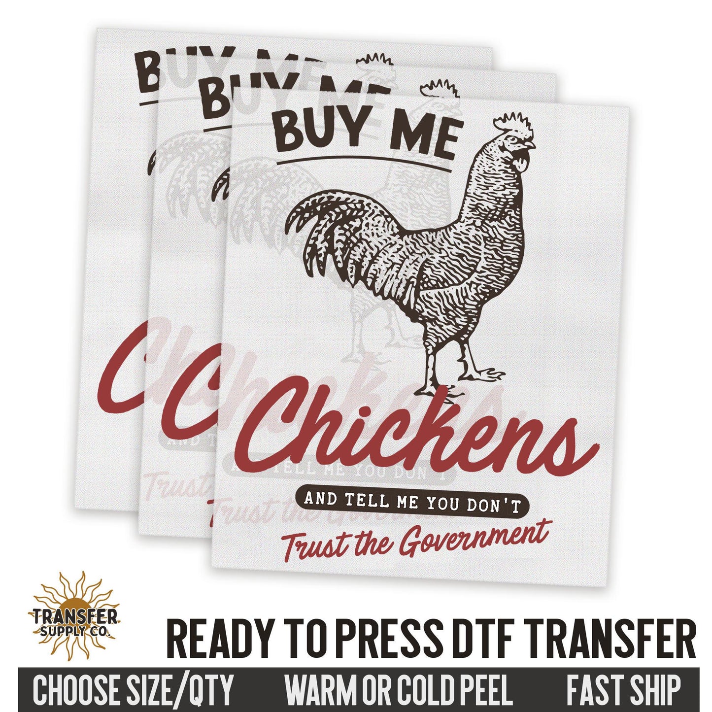 Buy Me Chickens And Tell Me Western Ready To Press DTF Transfer | Dtf Transfer Prints, Printed Dtf Transfers, Dtf Transfers Ready To Press