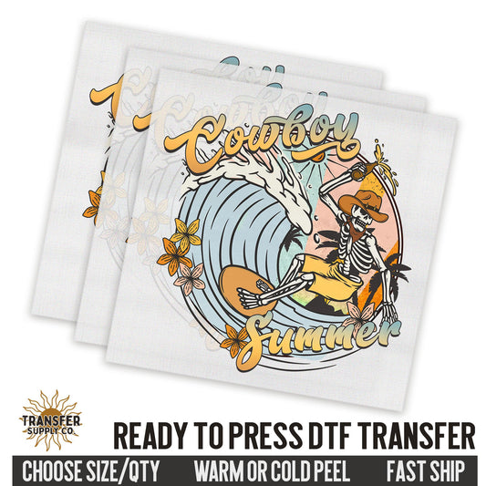 Cowboy Summer Ready To Press DTF Transfer | Dtf Transfer Print, Printed Dtf Transfer, Transfer Ready To Press