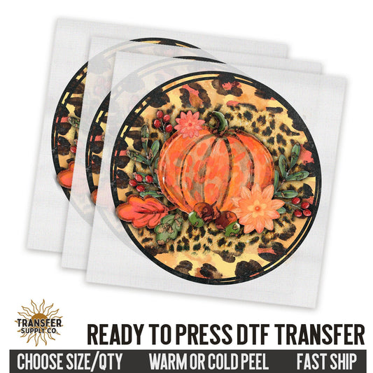 Fall Pumpkin Leopard Print, Wild West Western, Ready To Press DTF Transfers, Ready To Press DTF Film Transfers, Western DTF Transfers