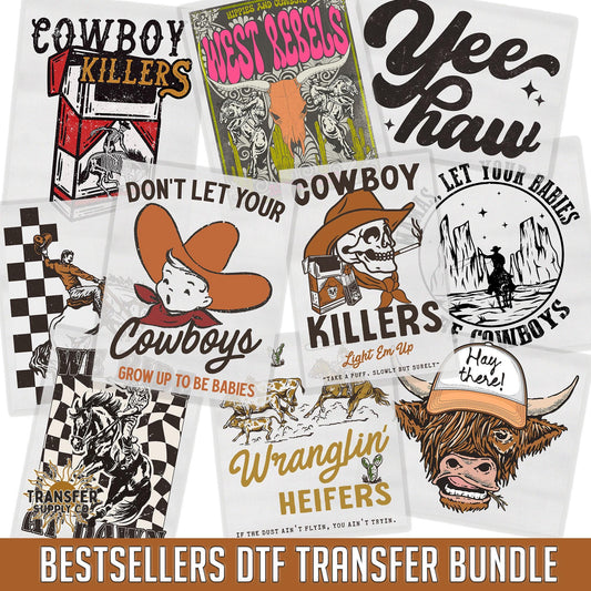 Western Bestsellers DTF Bundle, Ready To Press DTF Transfers, Ready To Press Transfers, DTF Prints, Dtf Transfers, Western Dtf Transfers