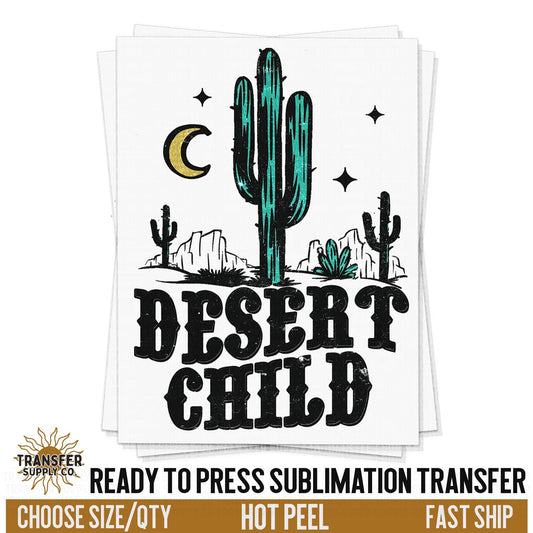 Desert Child Teal Western Ready To Press Sublimation Transfer | Sublimation Transfer Prints, Printed Sublimation Transfers