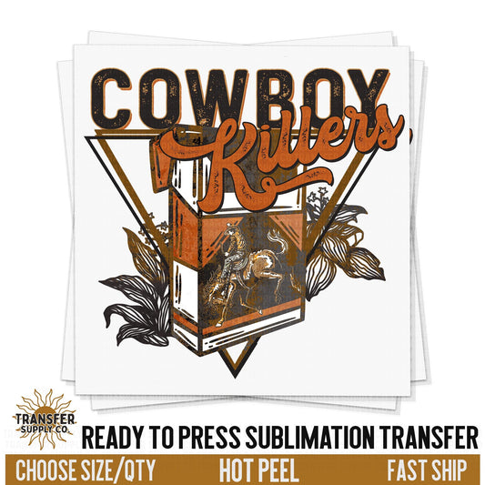 Cowboy Killers Western Sublimation, Ready To Press Sublimation Transfers, Ready To Press Transfers, Sublimation Prints, Western Print