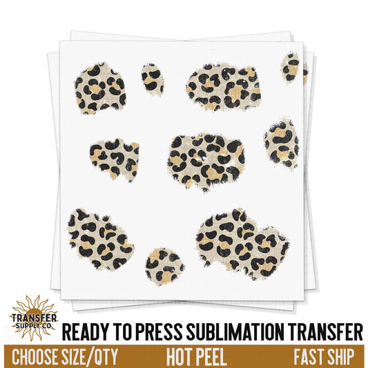 Leopard Splotches Western Ready To Press Sublimation Transfer | Sublimation Transfer Prints, Printed Sublimation Transfers