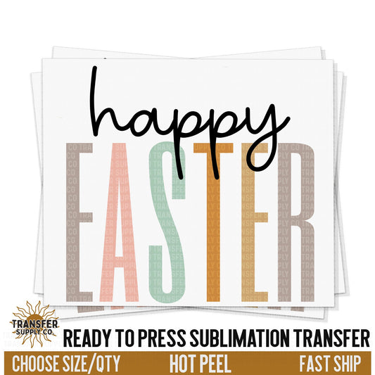 Happy Easter Sublimation Transfer, Trendy Easter Ready To Press Sublimation Transfers, Sublimation Prints, Sublimation Transfers