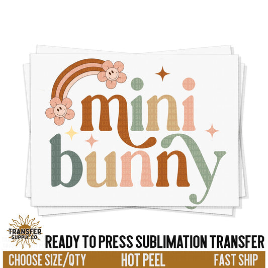 Mini Bunny Sublimation Transfer, Trendy Easter Ready To Press Sublimation Transfers, Sublimation Prints, Sublimation Transfers