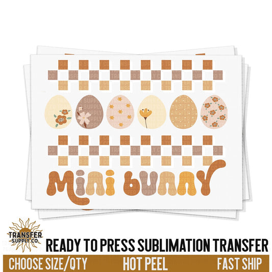 Mini Bunny Sublimation Transfer, Trendy Easter Ready To Press Sublimation Transfers, Sublimation Prints, Sublimation Transfers