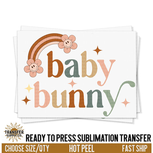 Baby Bunny Sublimation Transfer, Trendy Easter Ready To Press Sublimation Transfers, Sublimation Prints, Sublimation Transfers