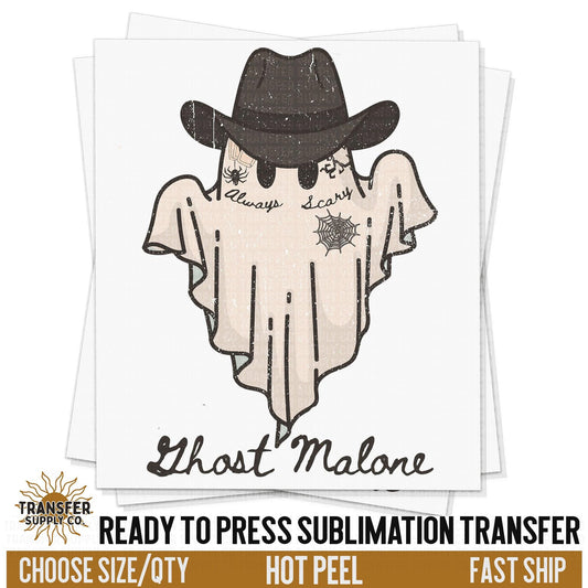 Ghost Malone Country  Western Halloween, Halloween Cowboy, Ready To Press Sublimations, Ready To Press Transfers, Sublimation Prints,