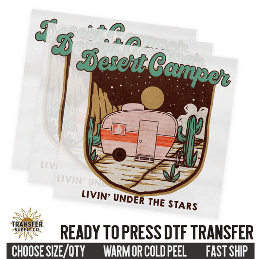 Desert Camper DTF, Ready To Press DTF Transfer | Dtf Transfer Print, Printed Dtf Transfer, Transfer Ready To Press