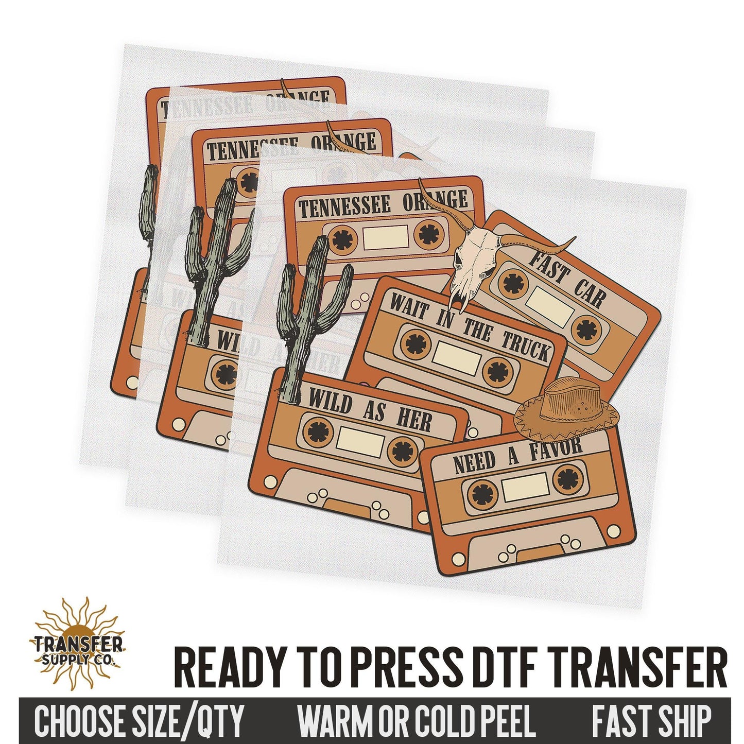 Wild As Her Country Music Cassettes, Western Ready To Press DTF Transfer | Dtf Transfer Prints, Printed Dtf Transfers, Dtf Film Transfers