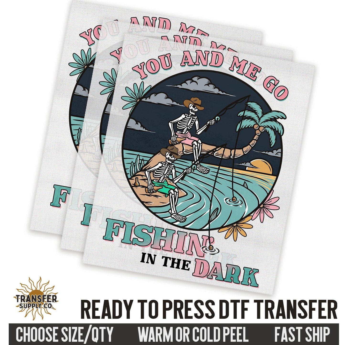 Fishing In The Dark Western Ready To Press DTF Transfer | Dtf Transfer Prints, Printed Dtf Transfers, Dtf Film Transfers