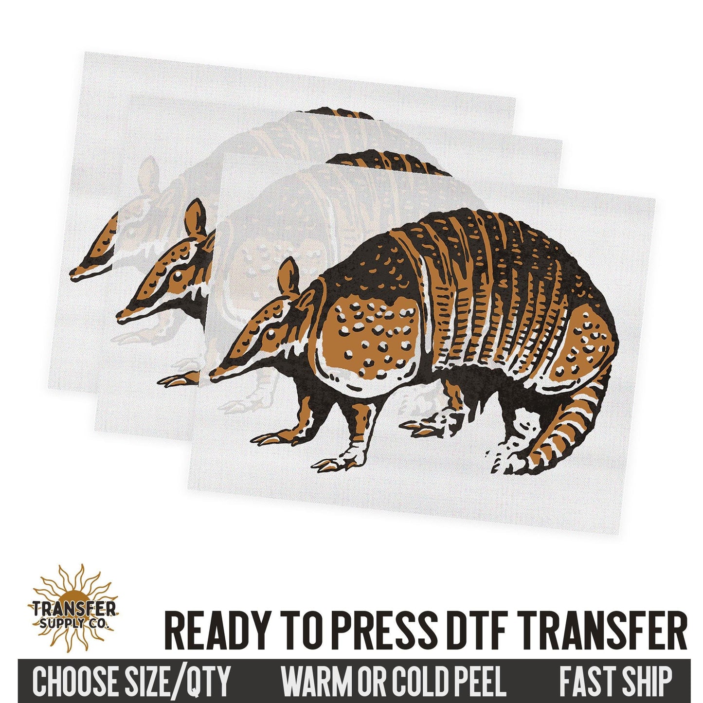 Western Armadillo, Western Ready To Press DTF Transfer, Dtf Transfer Print, Printed Dtf Transfer, Dtf Film Transfer