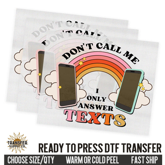 Don't Call Me Rainbow, Retro Ready To Press DTF Transfer, Dtf Transfer Print, Printed Dtf Transfer, Transfer Ready To Press