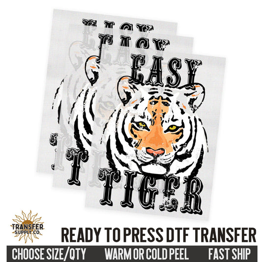 Easy Tiger, Retro Ready To Press DTF Transfer, Dtf Transfer Print, Printed Dtf Transfer, Transfer Ready To Press