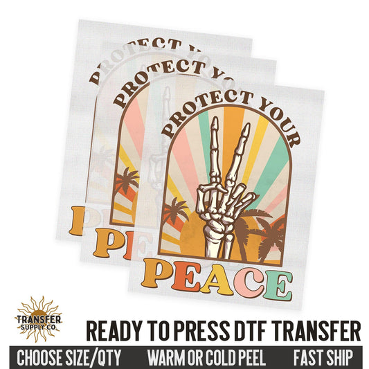 Protect Your Peace, Retro Ready To Press DTF Transfer, Dtf Transfer Print, Printed Dtf Transfer, Transfer Ready To Press