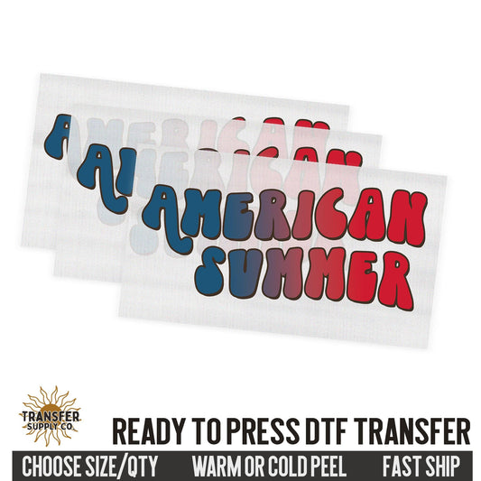 American Summer, 4th of July Western, Ready To Press DTF Transfers, Ready To Press DTF Film Transfers, Western DTF Transfers