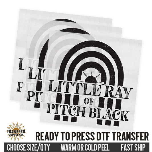 Little Ray Of Pitch Black, Retro Ready To Press DTF Transfer, Dtf Transfer Print, Printed Dtf Transfer, Transfer Ready To Press